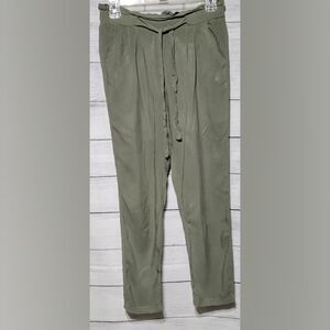 Ambiance Apparel Breezy Vacation Pants 100% Rayon Size S Green
